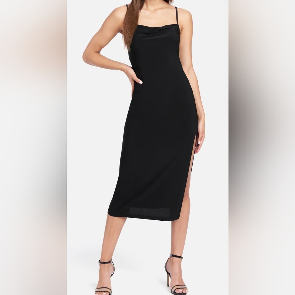 BeBe brand Cowl neck Spaghetti strap cocktail dress